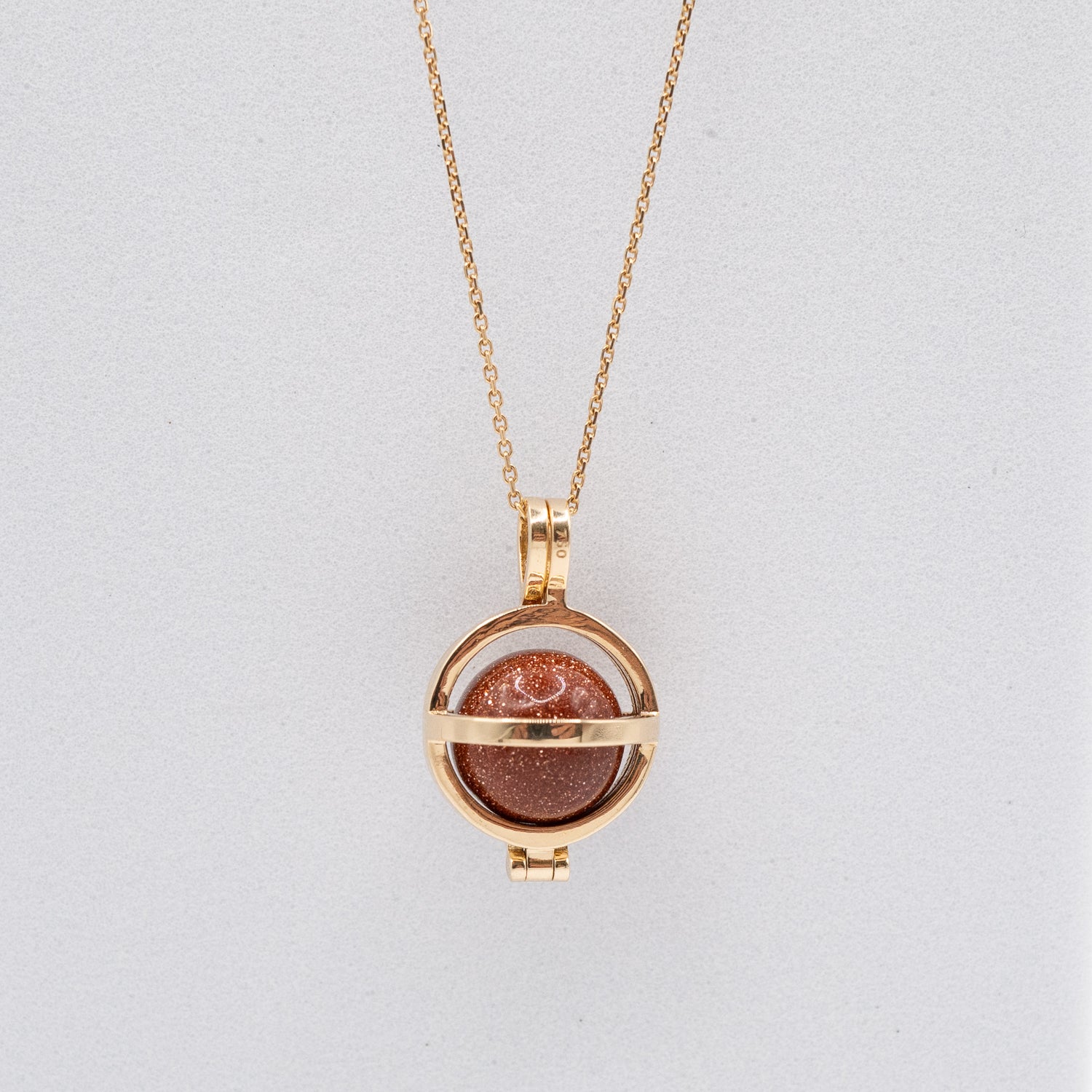 18k Gold Goldstone Keeper Pendant Necklace