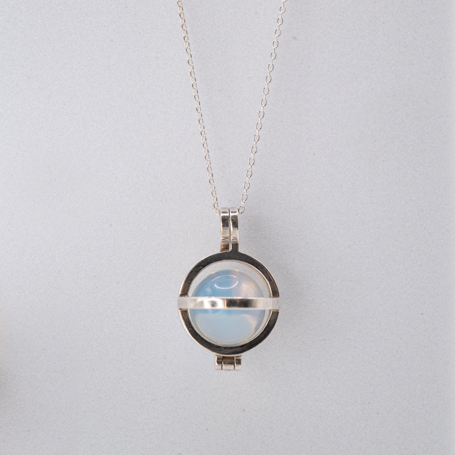 Sterling Silver Opal Keeper Pendant Necklace