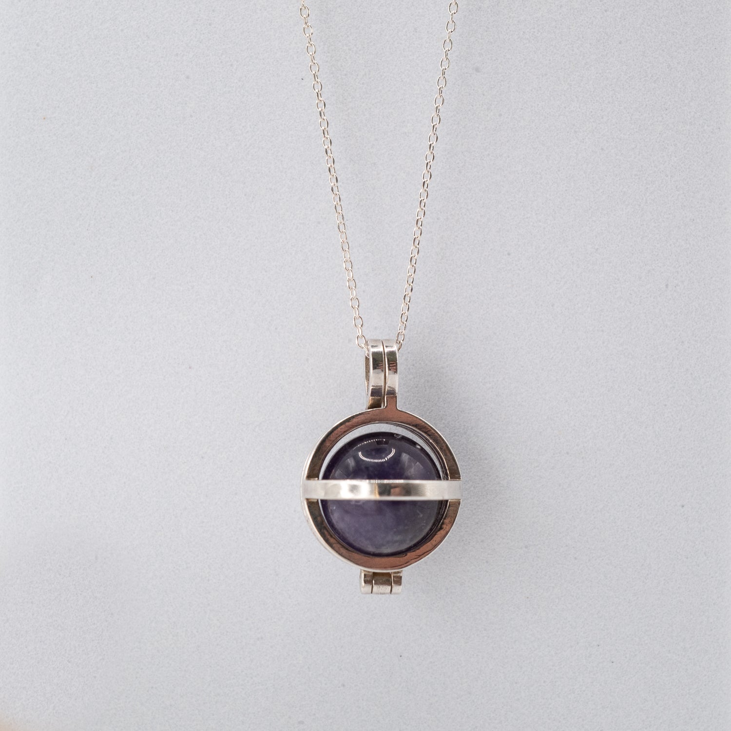 Sterling Silver Amethyst Keeper Pendant Necklace