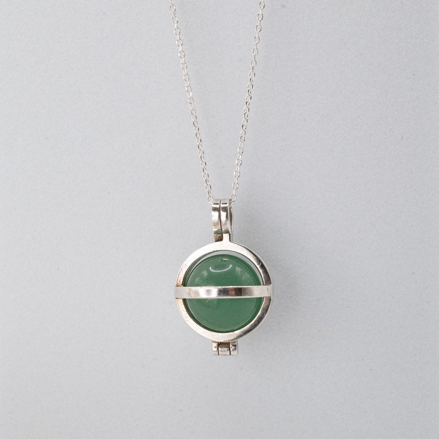 Sterling Silver Aventurine Keeper Pendant Necklace