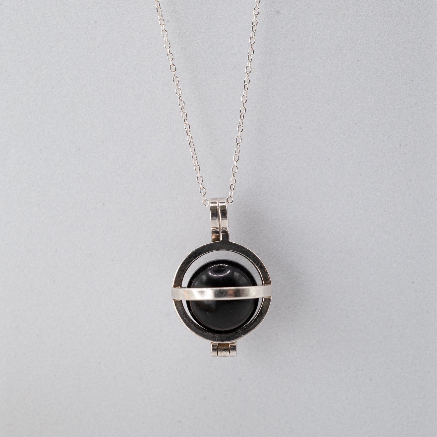 Sterling Silver Obsidian Keeper Pendant Necklace